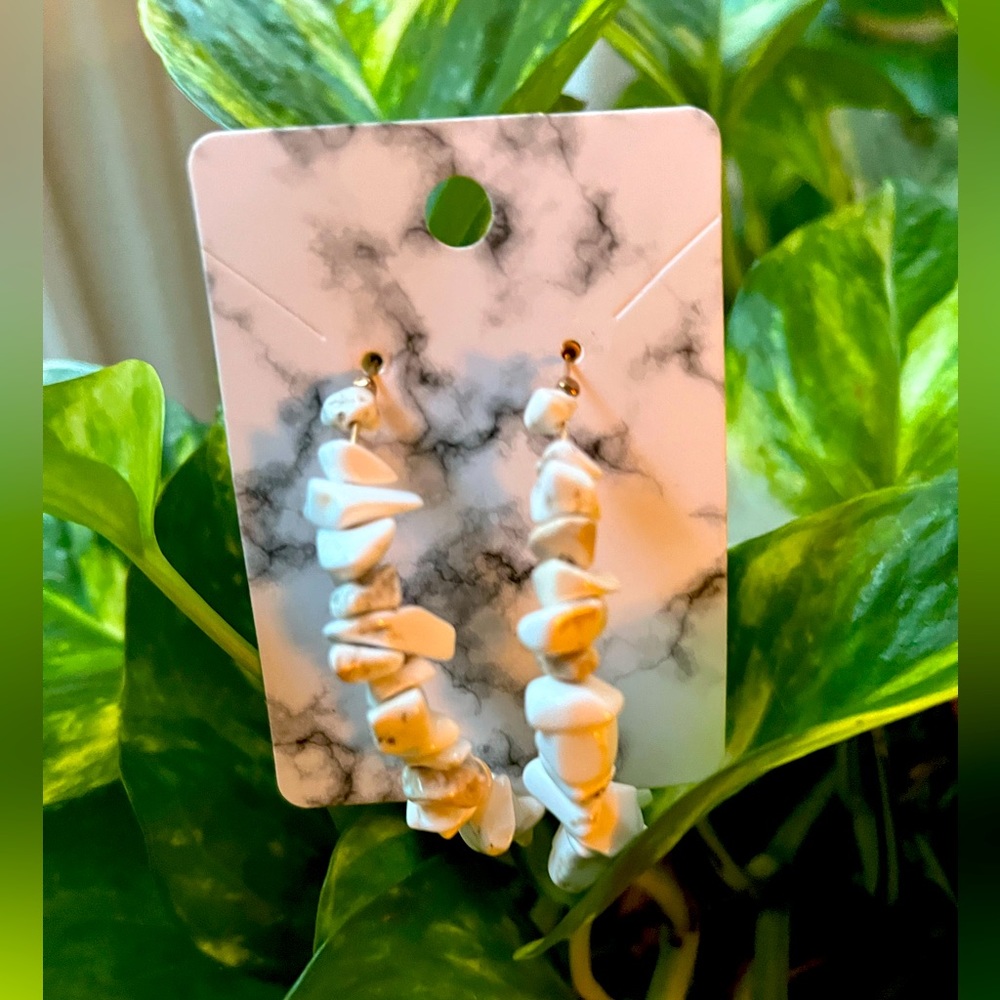 White stone earrings